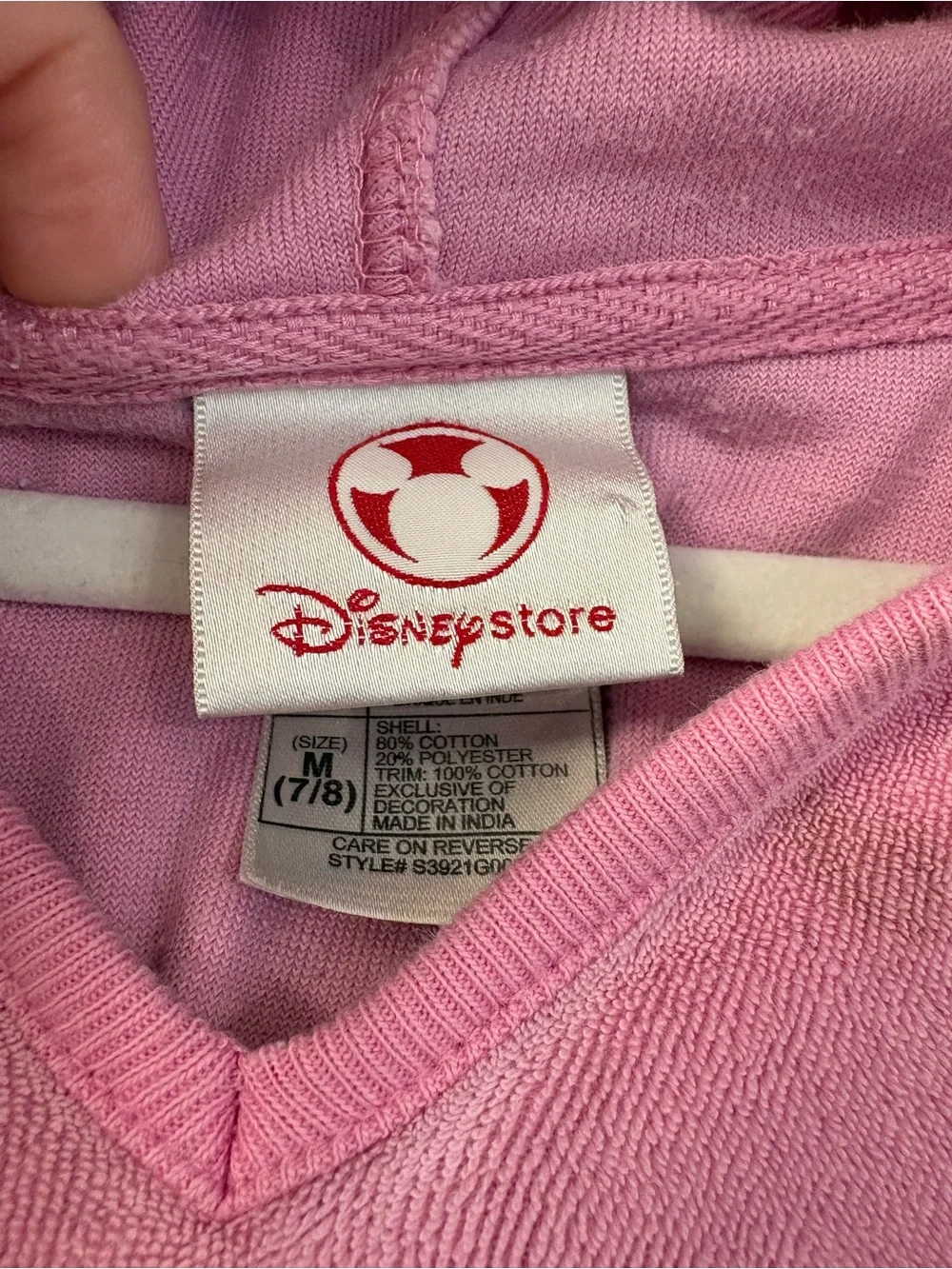 Vintage Disney Pink Hooded Terrycloth Coverup with Floral Embroidery